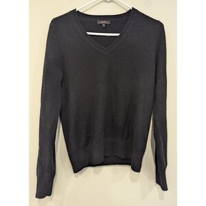Quince Black V-Neck Sweater